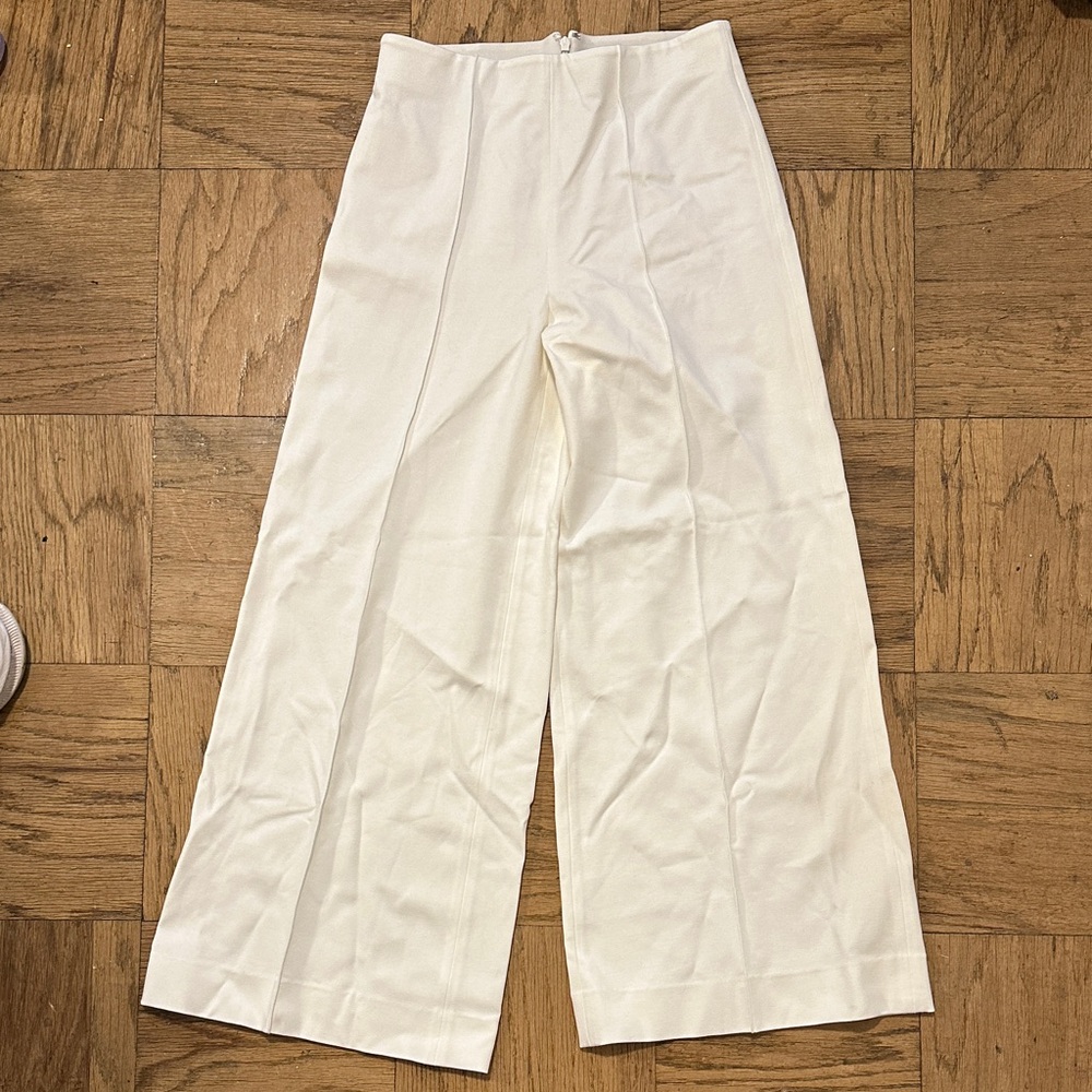 Rag & Bone Cream Wide-Leg Cropped Pants